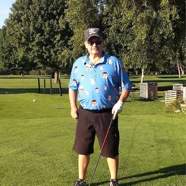 Customer photo review of Custom Funny Polo Shirt for Men Personalized Short Sleeve Golf Shirt with Picture Logo Face Dog Photo Printed Polo Shirt Custom Pet Photo Polos ET0001
