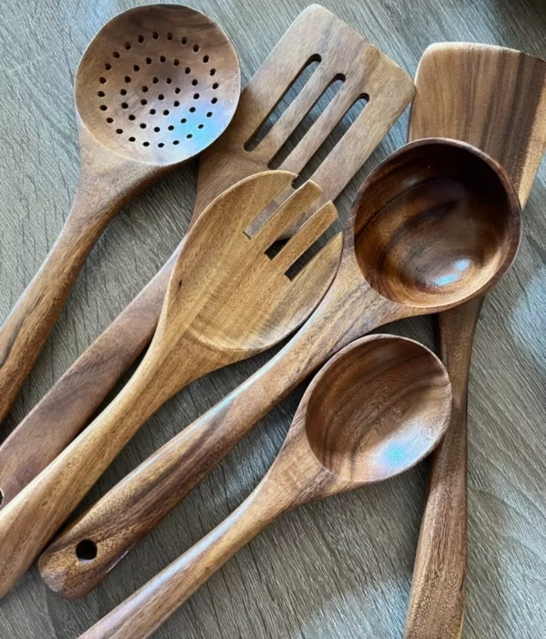Customer photo review of Wooden Teak Utensils Set - 50% OFF SALE