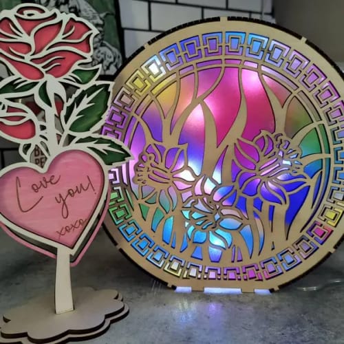 Customer photo review of Night light flower lamp laser cut svg file