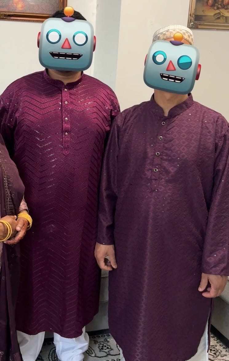 Customer photo review of Purple Sequin Kurta (Slim Fit)