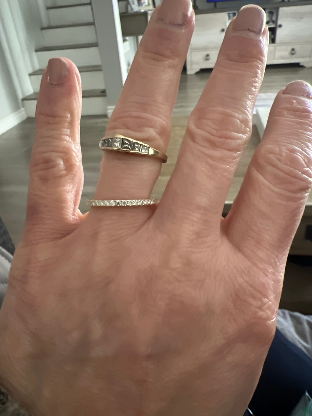 Customer photo review of Rodiffy Moissanite 0.5 Ct Round Cut Yellow Gold Anniversary Ring