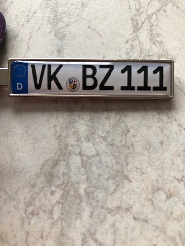 Customer photo review of Kennzeichen Schlüsselanhänger Mini Nummernschild Metall