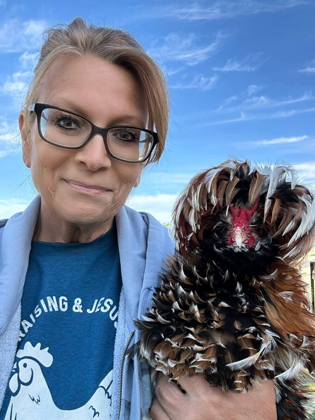 Customer photo review of Chicken Raising Tee