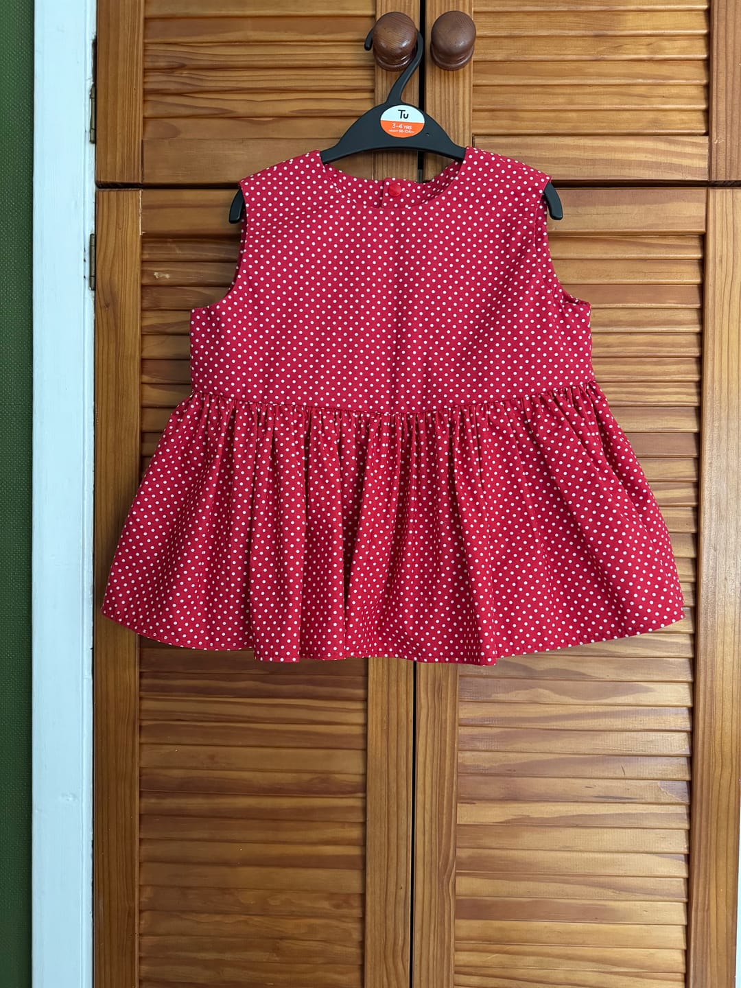Customer photo review of Polka Dot Rose & Hubble Cotton Poplin Fabric