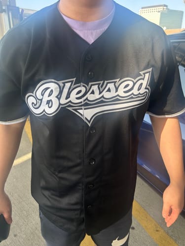 Customer photo review of Custom Black White-Gray Authentic Baseball Jersey