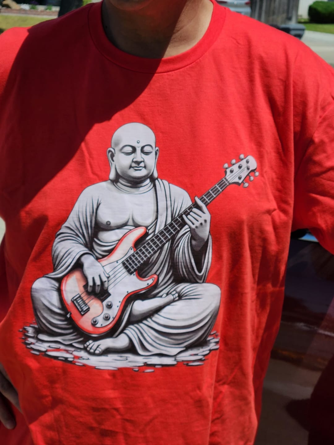 Customer photo review of Bass Buddha T-Shirt