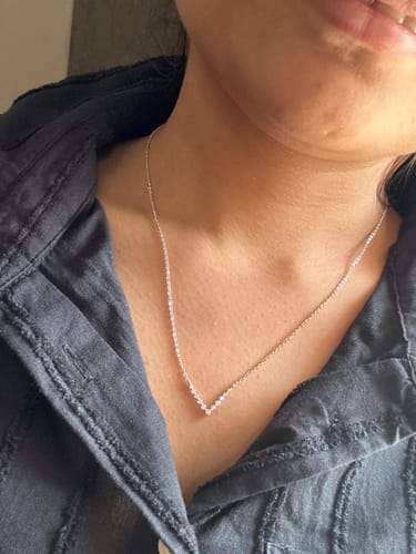Customer photo review of Sophisticated V-Shaped Diamond Necklace