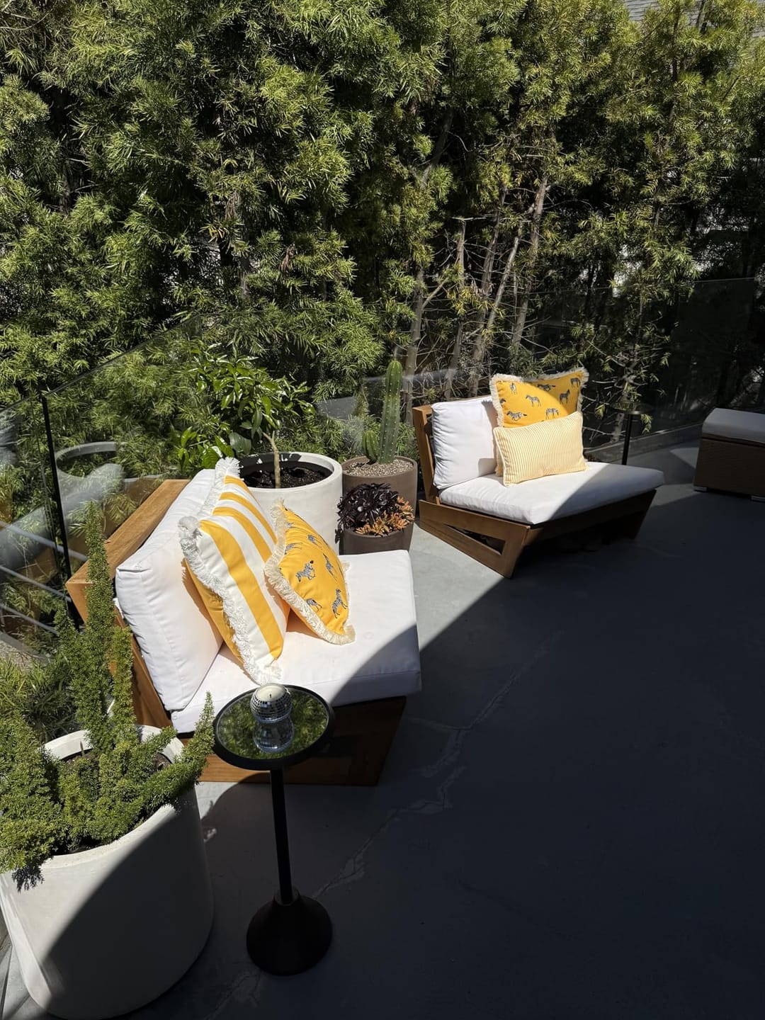 Customer photo review of Coastal Indoor Outdoor Pillow Cover, Stripe Fringe, Yellow, 20"x20"