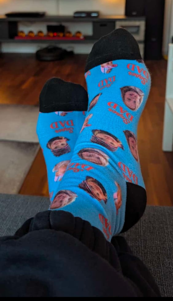 Customer photo review of Bester Papa - Personalisierte Socken für die Familie mit Foto