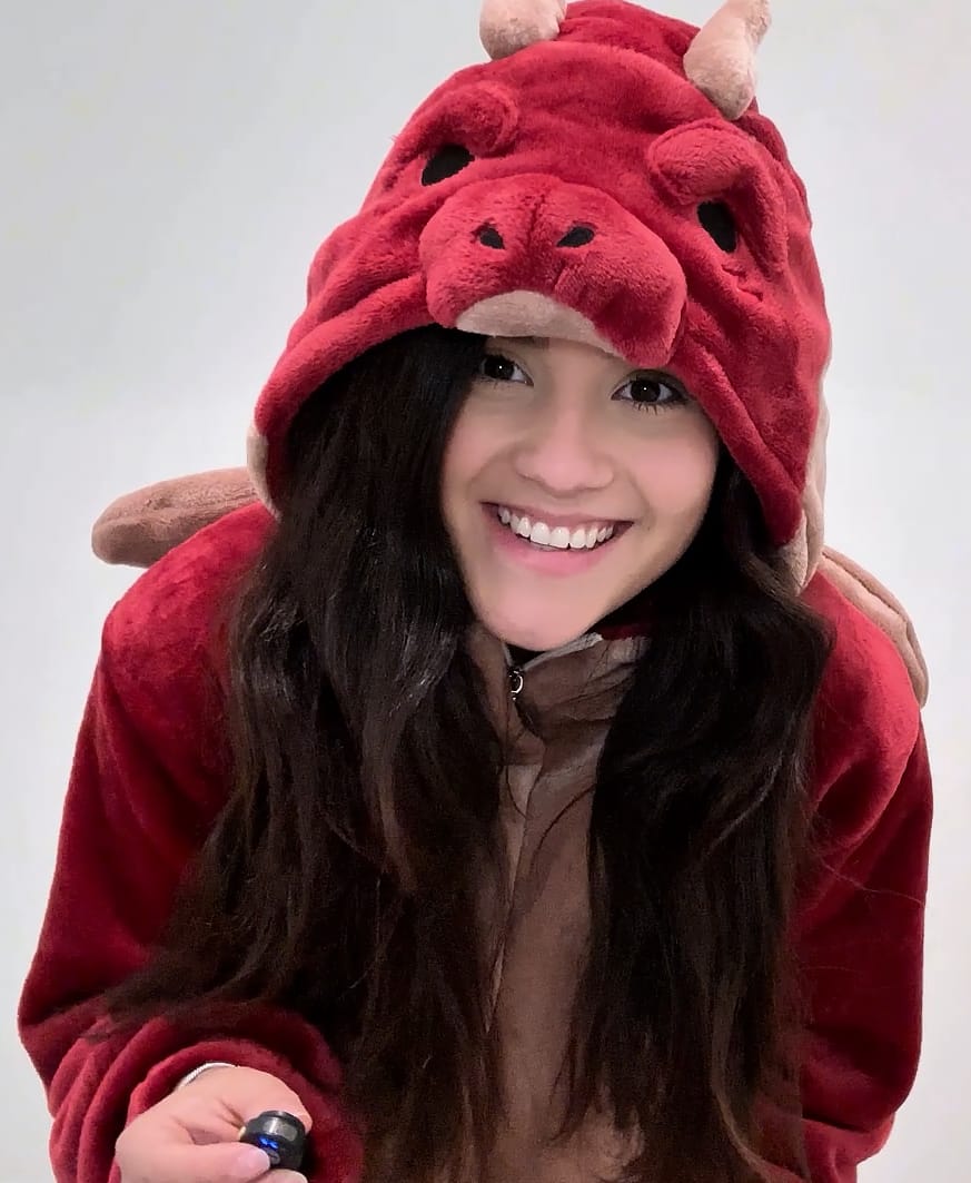 Customer photo review of OLAOLA Unisex Adult Plush Red Dragon Animals Onesie Pajamas Warm Home One-Piece Sleepwear