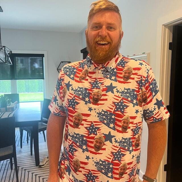Customer photo review of Custom Funny Polo Shirt for Men Personalized Short Sleeve Golf Shirt with Picture Logo Face Dog Photo Printed Polo Shirt Custom Pet Photo Polos ET0001