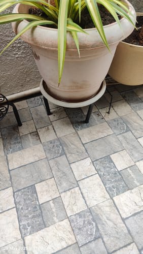 Customer photo review of UnitedCrafts Trivia Metal Pot Stand High Quality & Unique Design