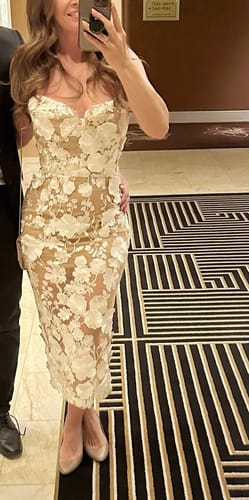 Customer photo review of Jasmine Blanc Midi Dress by Bronx and Banco