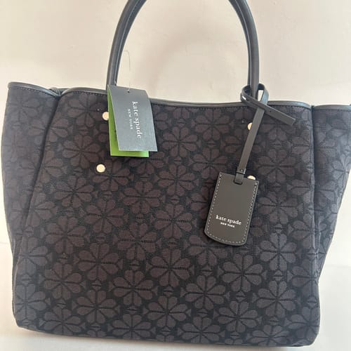 Customer photo review of Kate Spade Spade Flower Jacquard Medium Everything Tote Bag In Black Multi KK608