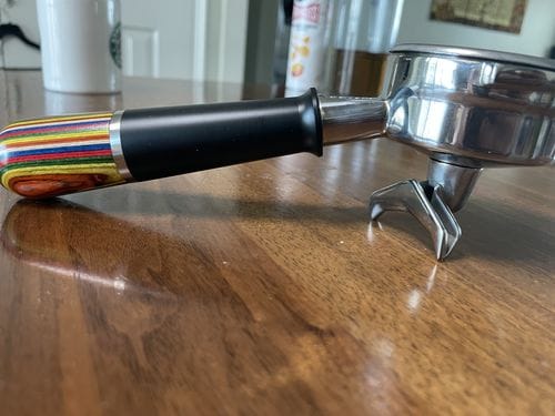 Customer photo review of Portafilter with a Double Spout for Espresso Machines