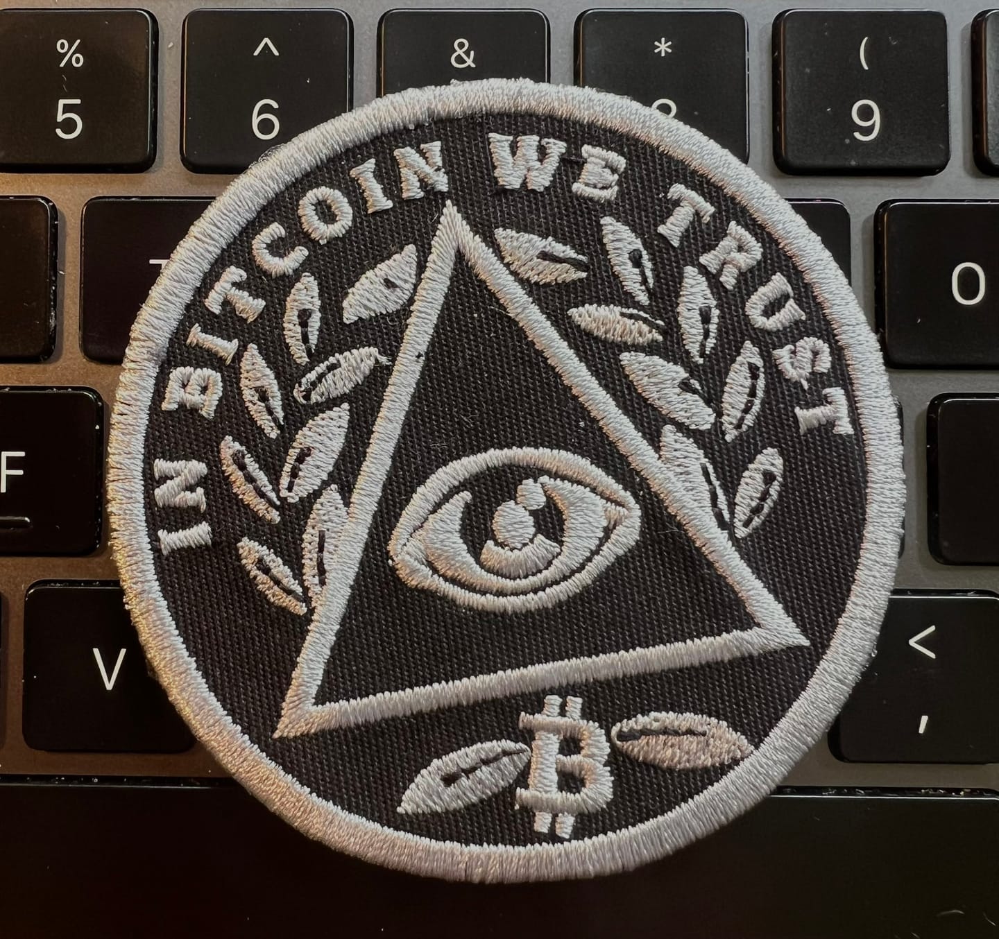 Customer photo review of In Bitcoin We Trust Embroidered Patch