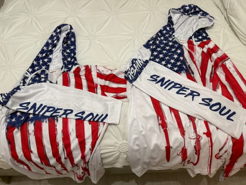 Customer photo review of American flag UV protection fishing shirt fishing jersey for fisherman A12