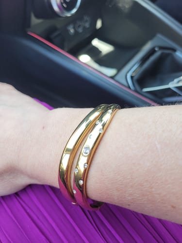 Customer photo review of Wave Bangle with Stones