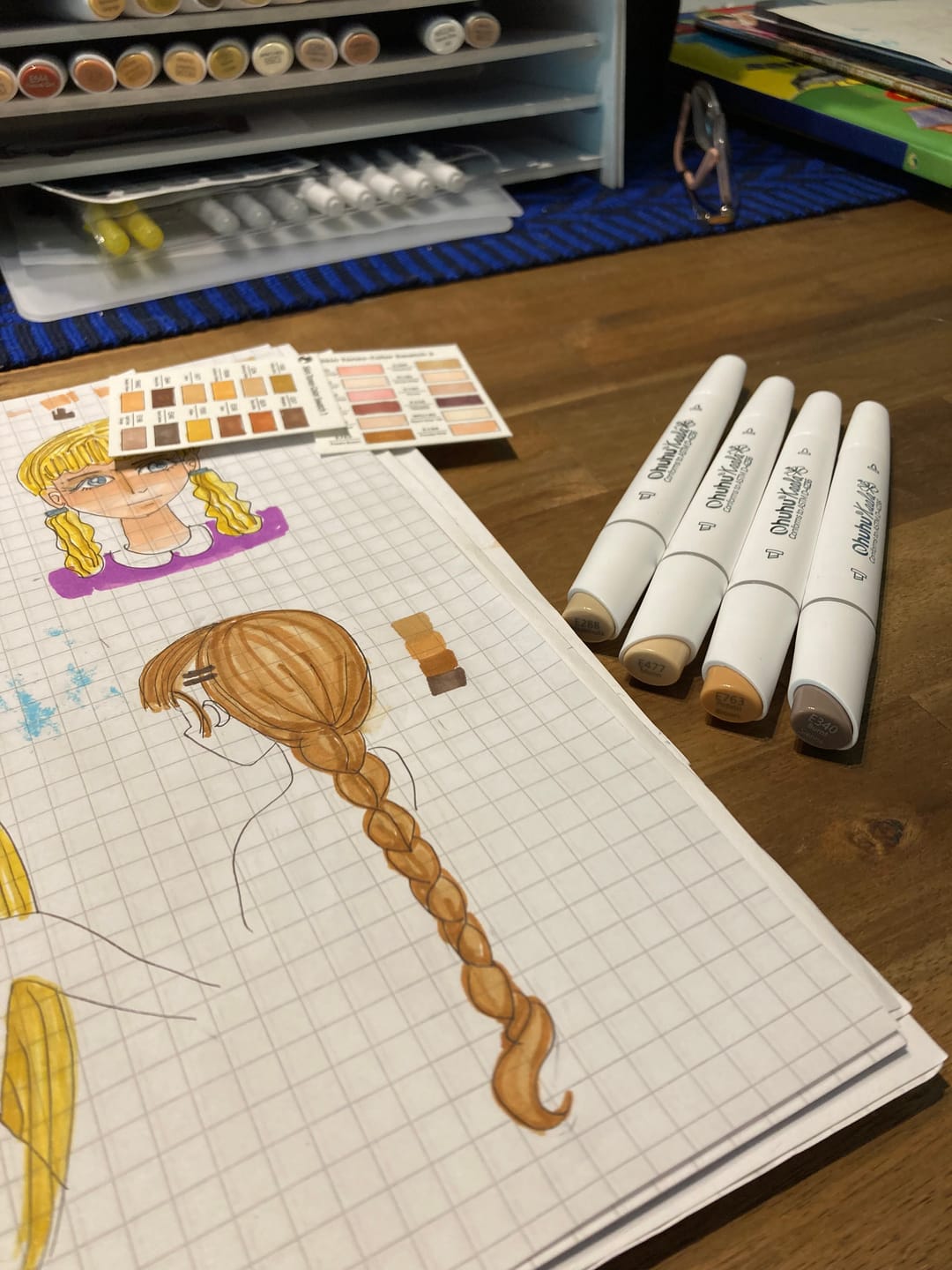 Customer photo review of Ohuhu Kaala Five Tones Slim Broad and Fine Dual Tips Alcohol Art Markers