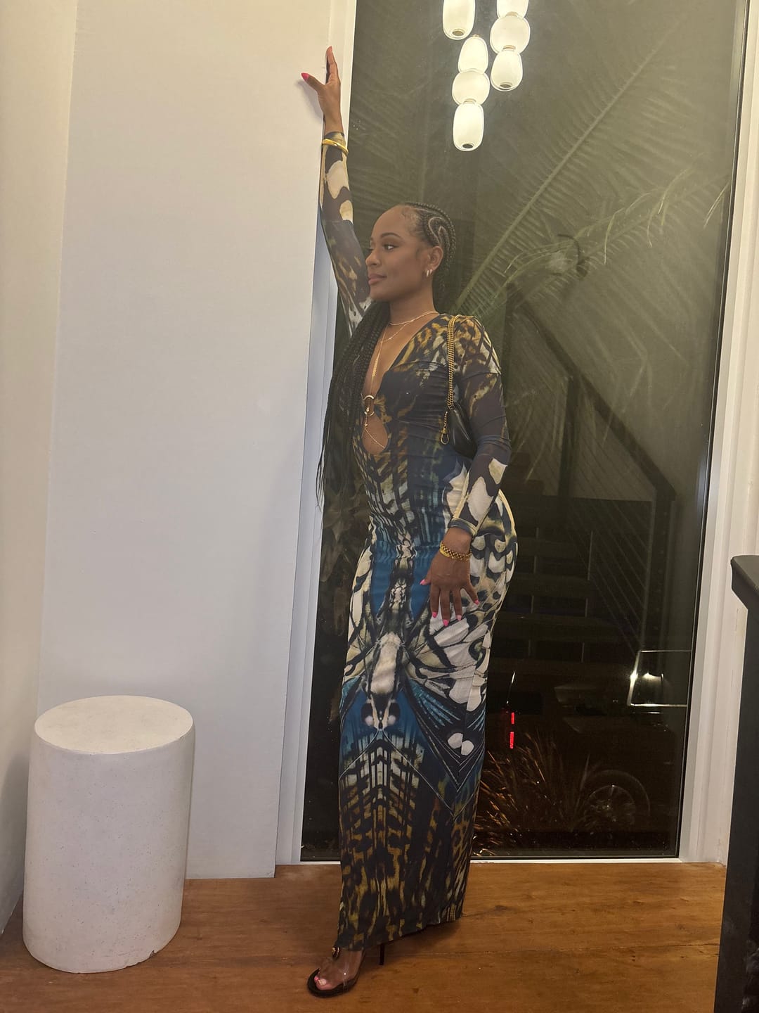 Customer photo review of Nakai Ring Cutout Maxi Dress