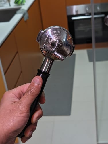 Customer photo review of Portafilter with a Double Spout for Espresso Machines