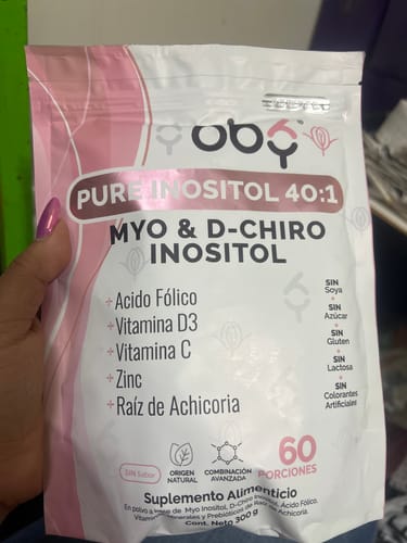 Customer photo review of Pack de 6 Pouch: Oby Inositol Plus Myo y D-Chiro Inositol Ratio 40:1 + Acido Folico, Prebioticos, Vitaminas y Zinc | Polvo Sin Sabor