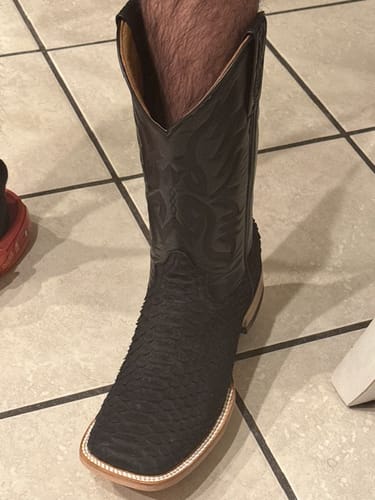 Customer photo review of Matte Black - Genuine Python Boots