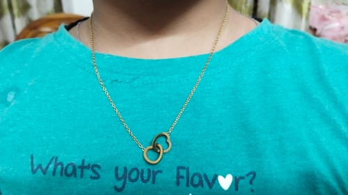Customer photo review of ENTANGLED FOREVER NECKLACE - 18K GOLD-PLATED