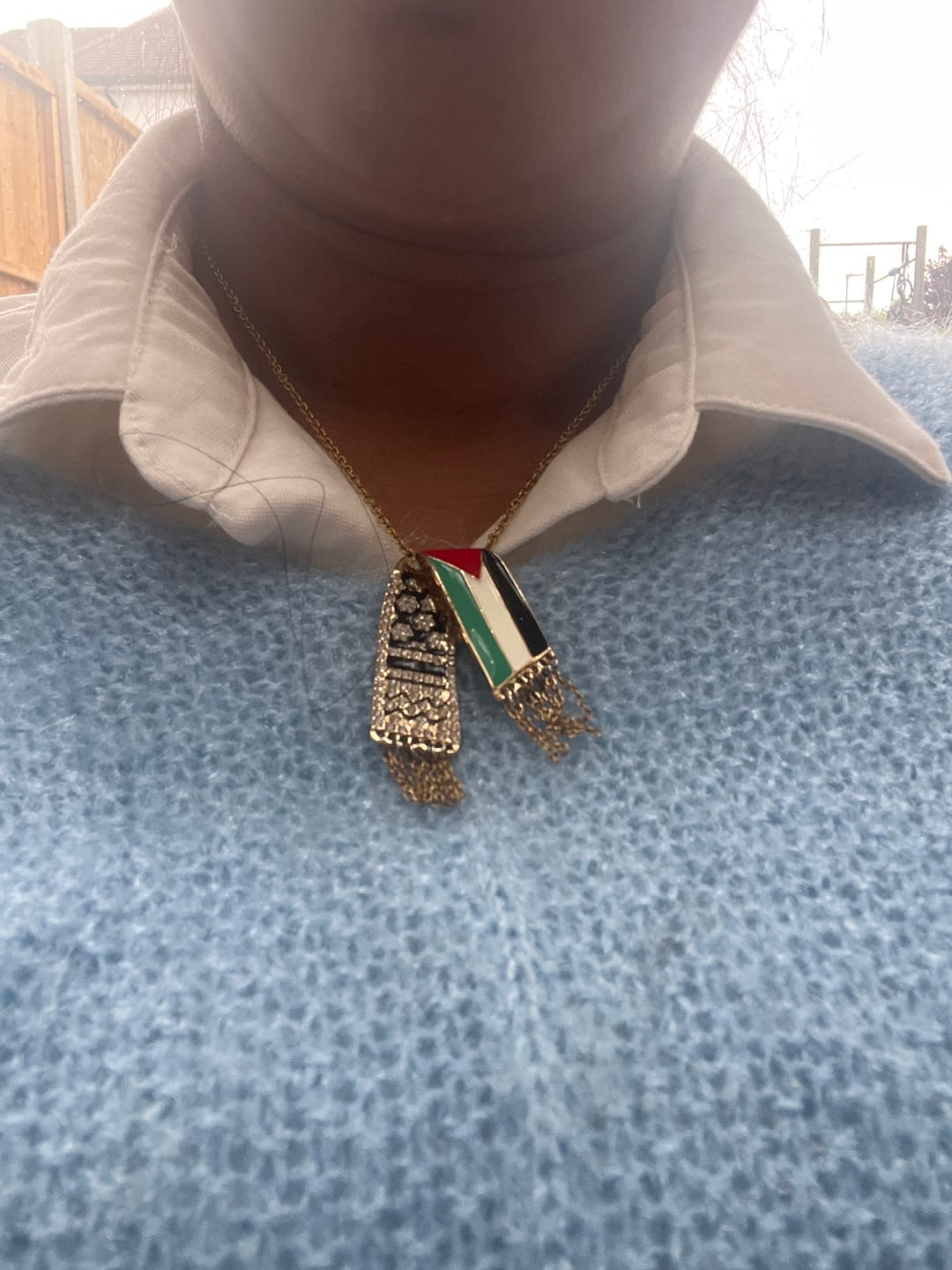Customer photo review of Keffiyeh Necklace