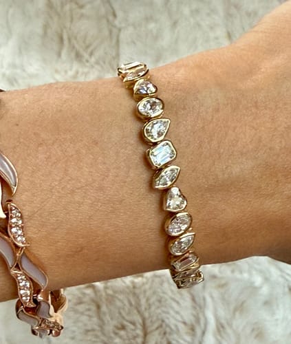Customer photo review of M & Co. Mixed Cut Diamond Bezel Bracelet