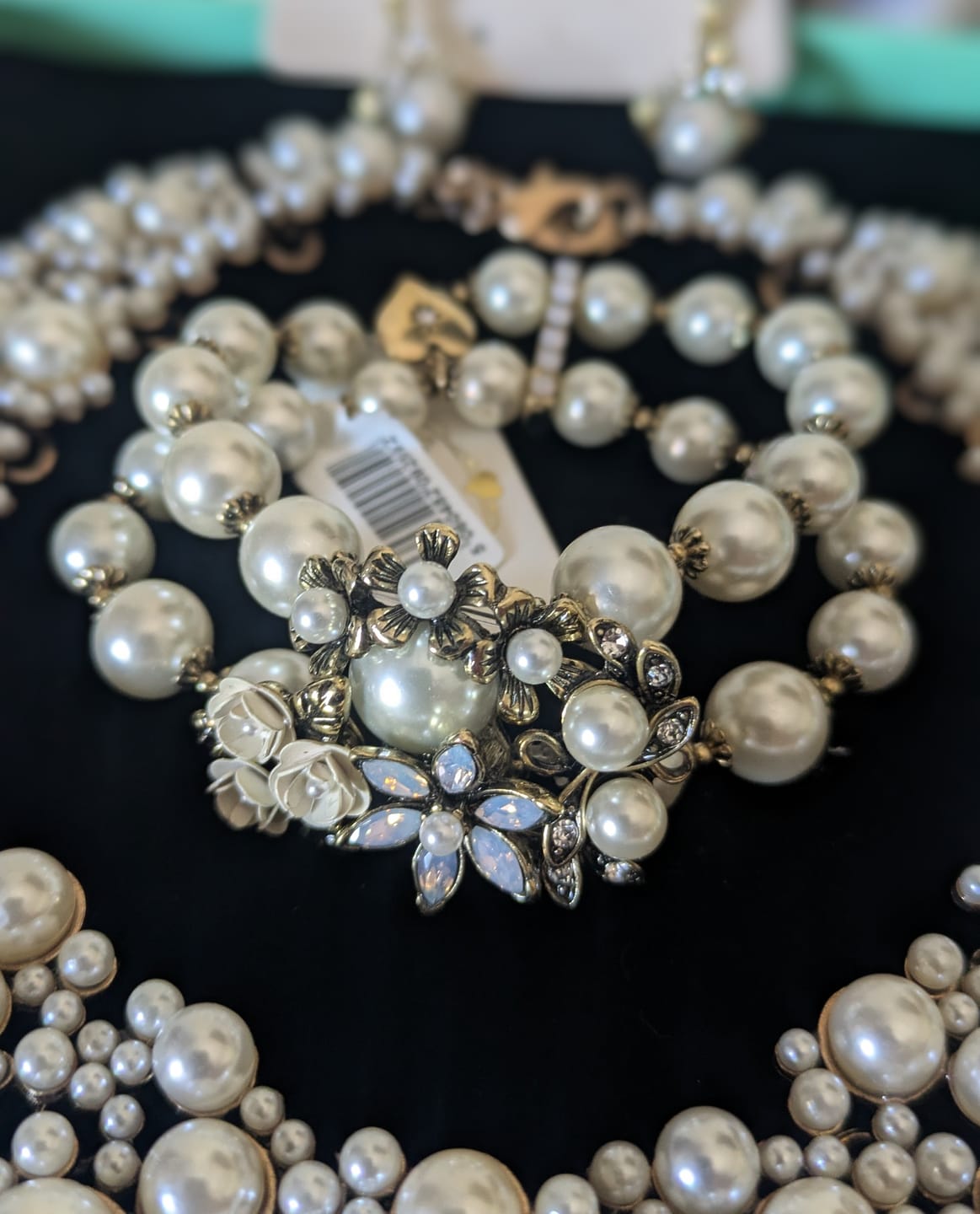 Customer photo review of Vintage Pearl Bracelet : Miriam Haskell Inspired Pearl Stretch Bracelet