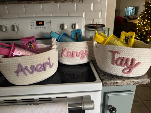 Customer photo review of Baby Knits™ Personalized Knitted Basket