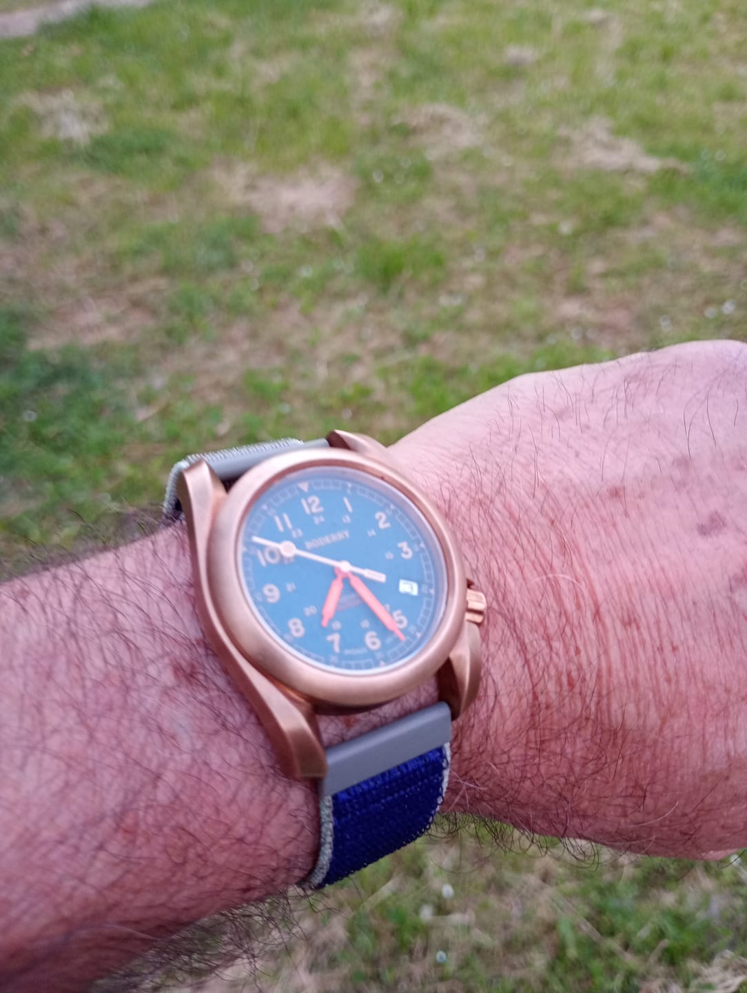 Customer photo review of VOYAGER - 100M Waterproof Bronze Automatic Field Watch | Sandstone Green