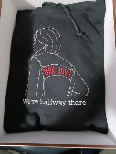 Customer photo review of Soulmate Custom Embroidered Photo Hoodie