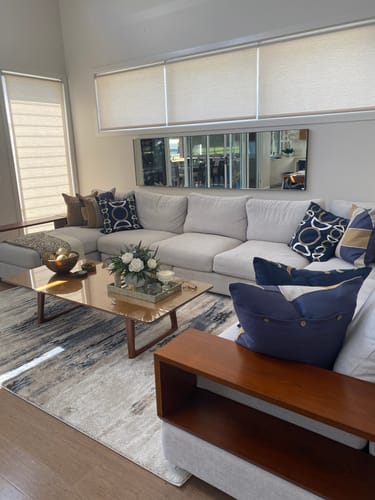 Customer photo review of Weave Bamboo Navy Lounge Cushion 55 x 55cm