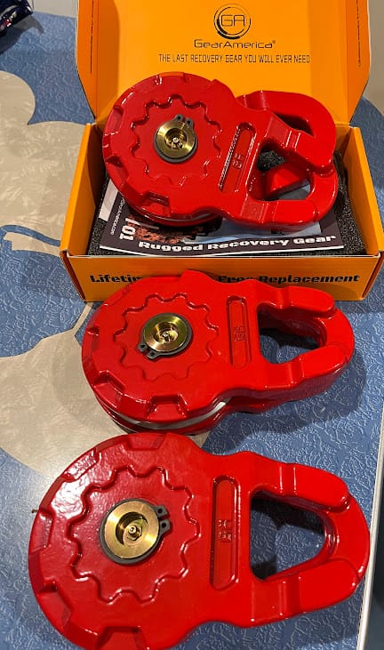 Customer photo review of ULTRA Snatch Block Pulley Red | 20T MBS (Aluminum) | Best for Synthetic Winch Rope and Soft Shackles
