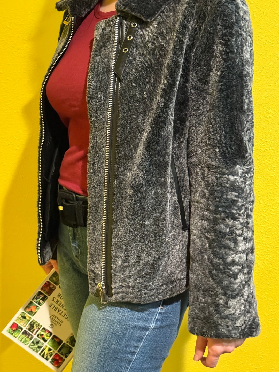 Customer photo review of 371 Genuine shearling jacket  $350