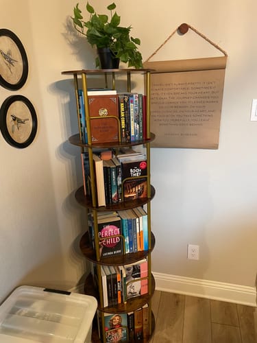 Customer photo review of Flycity 3-5 Tier Rotating Bookshelf With 360° Spinning Display
