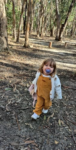 Customer photo review of Kids Organic Cotton Corduroy Overalls
