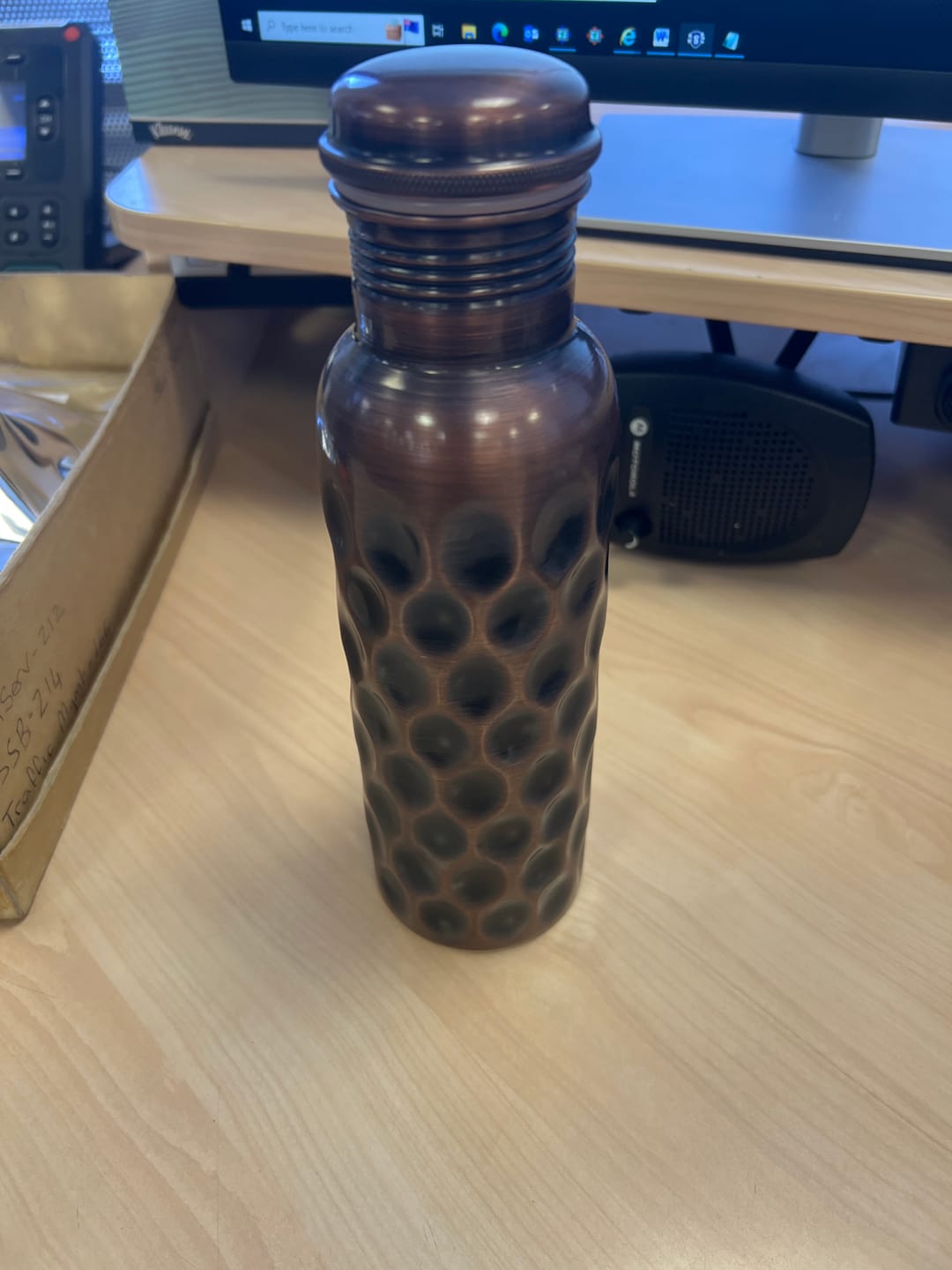 Customer photo review of Antique Black Copper Water Bottle / Tumbler - Gift Set