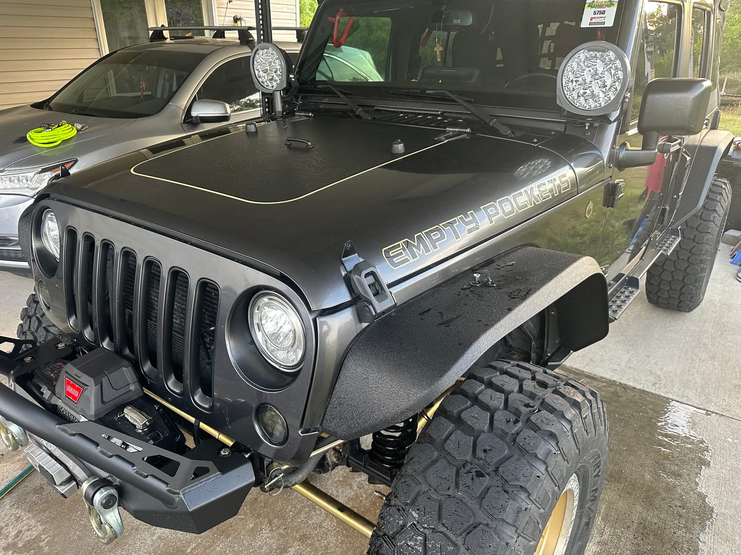 Customer photo review of Hood Graphic for Wrangler JK | Black Topo