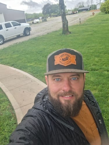Customer photo review of Custom Leather Patch Hats Richardson 168 Laser Engraved