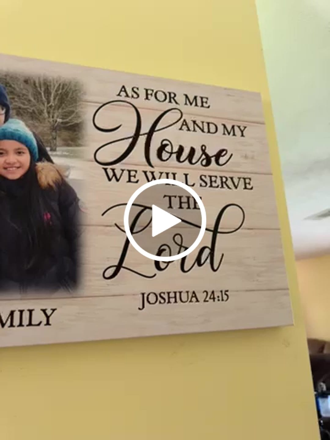 Customer video review of Personalized, As for Me and My House Joshua 24:15, Custom Family Name & Photo, Wall Art Canvas