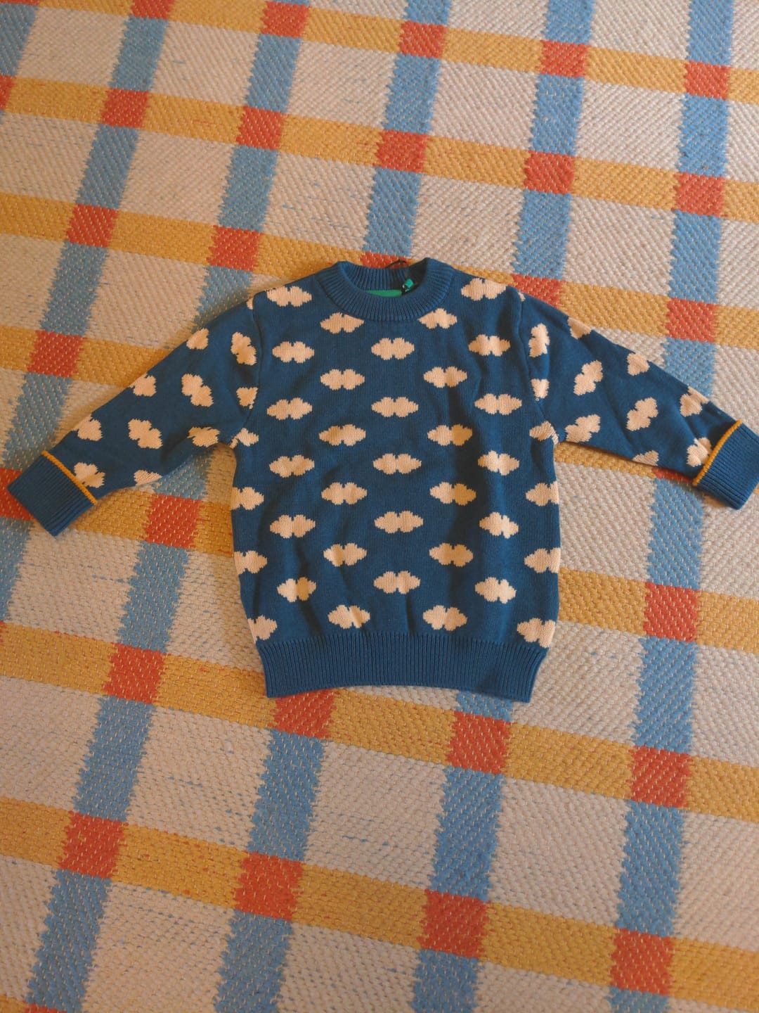 Customer photo review of From One To Another Teal Cloud Snuggly Knitted Jumper