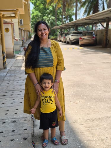 Customer photo review of Yellow and Green Handloom Maxi