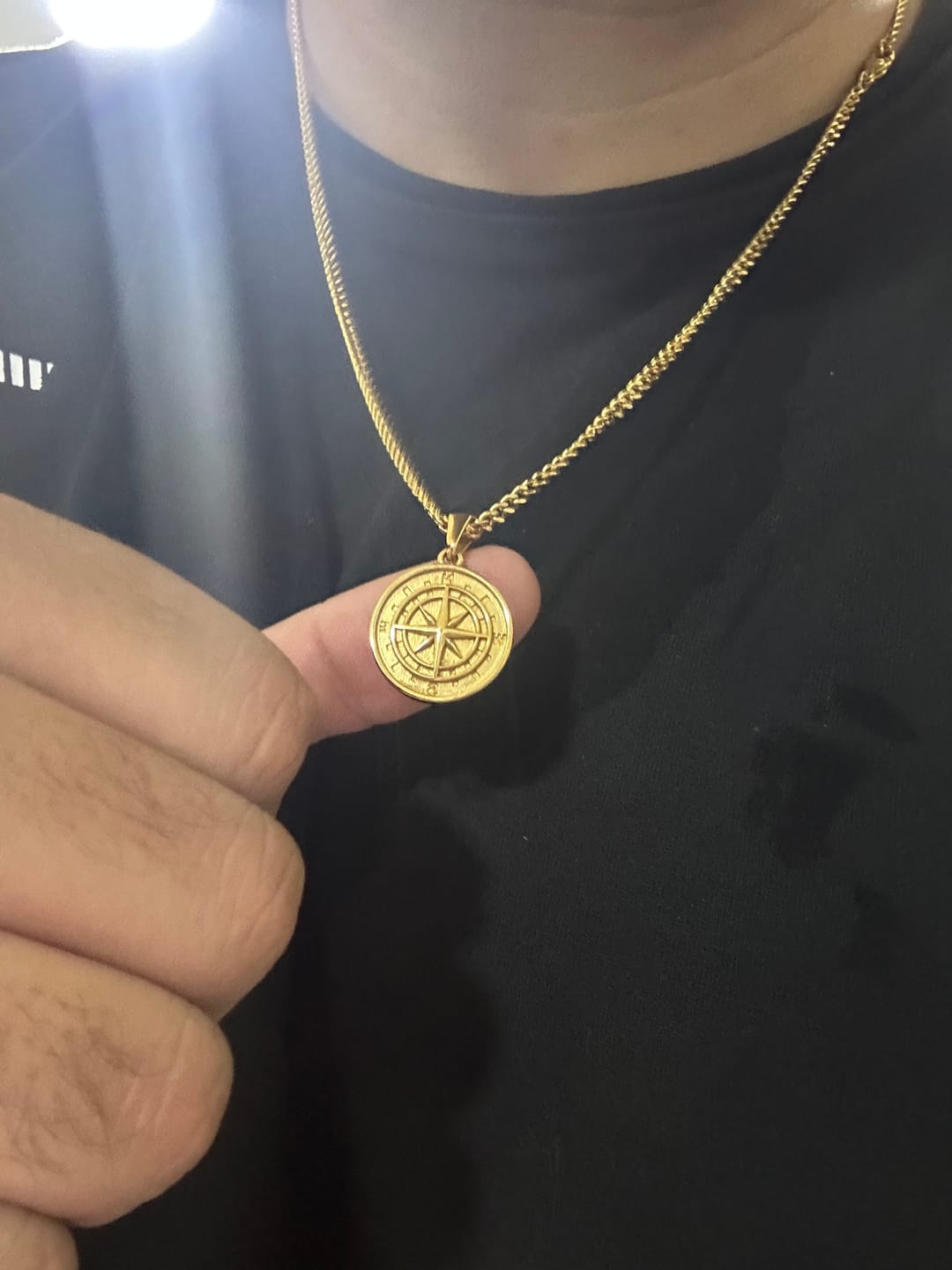 Customer photo review of Set Brujula Doble cadena Baño Oro 18k