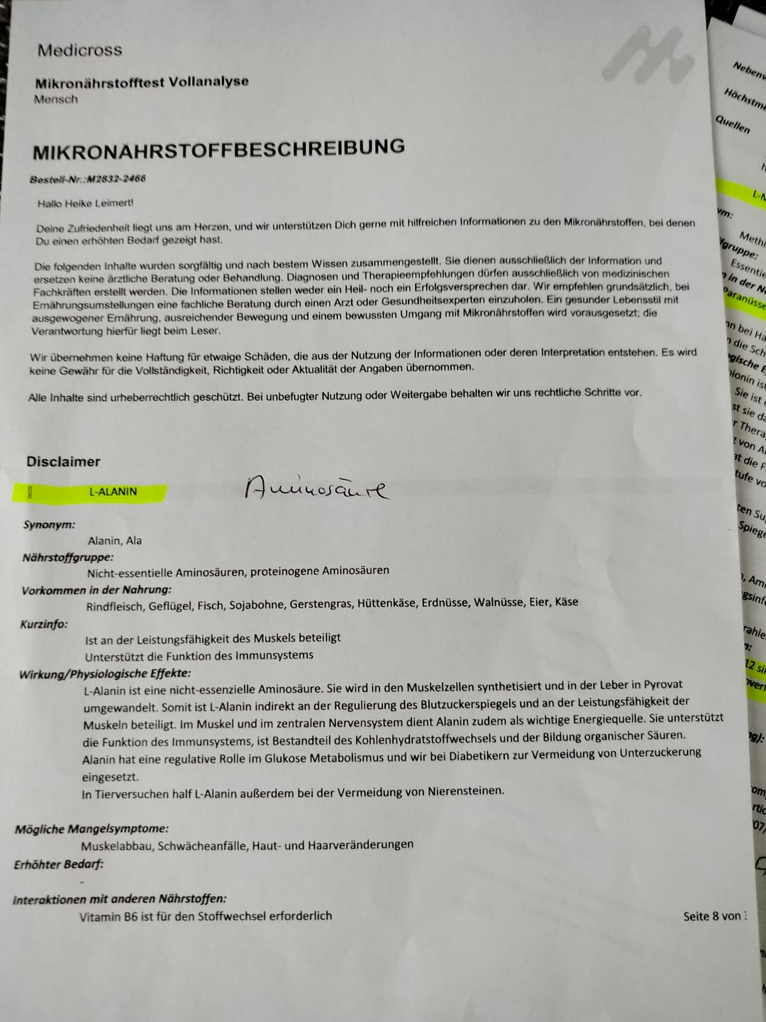 Customer photo review of Haaranalyse - Mikronährstoff Vollanalyse