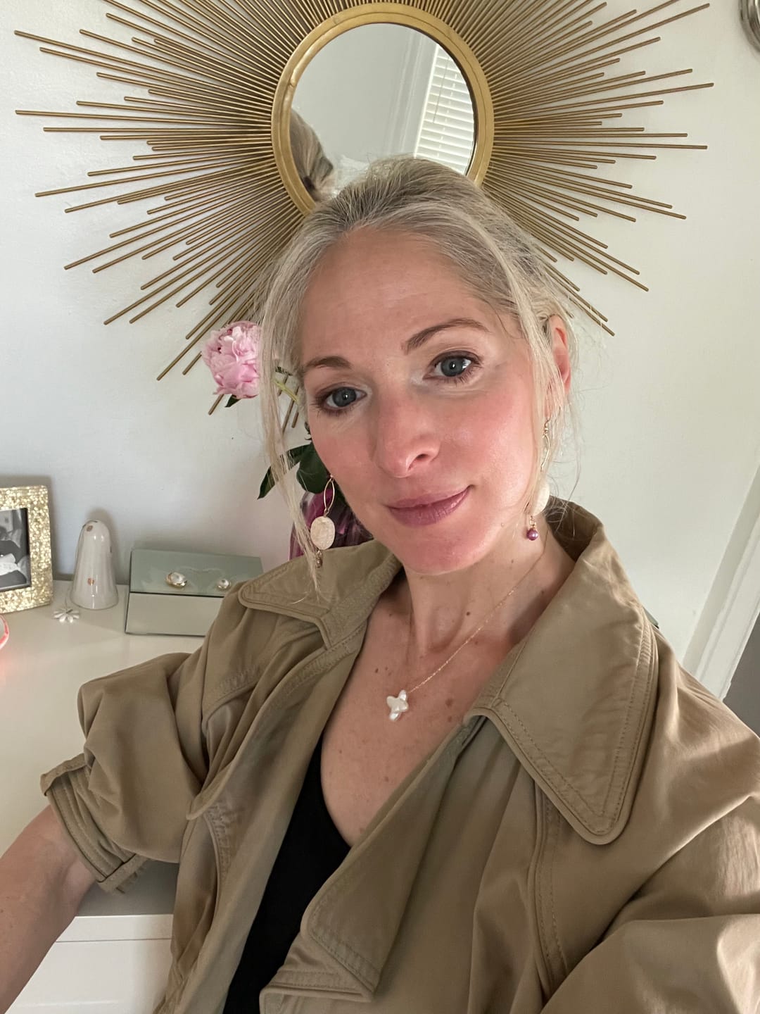 Customer photo review of Pearl Cross Necklace - Imperfect Batch