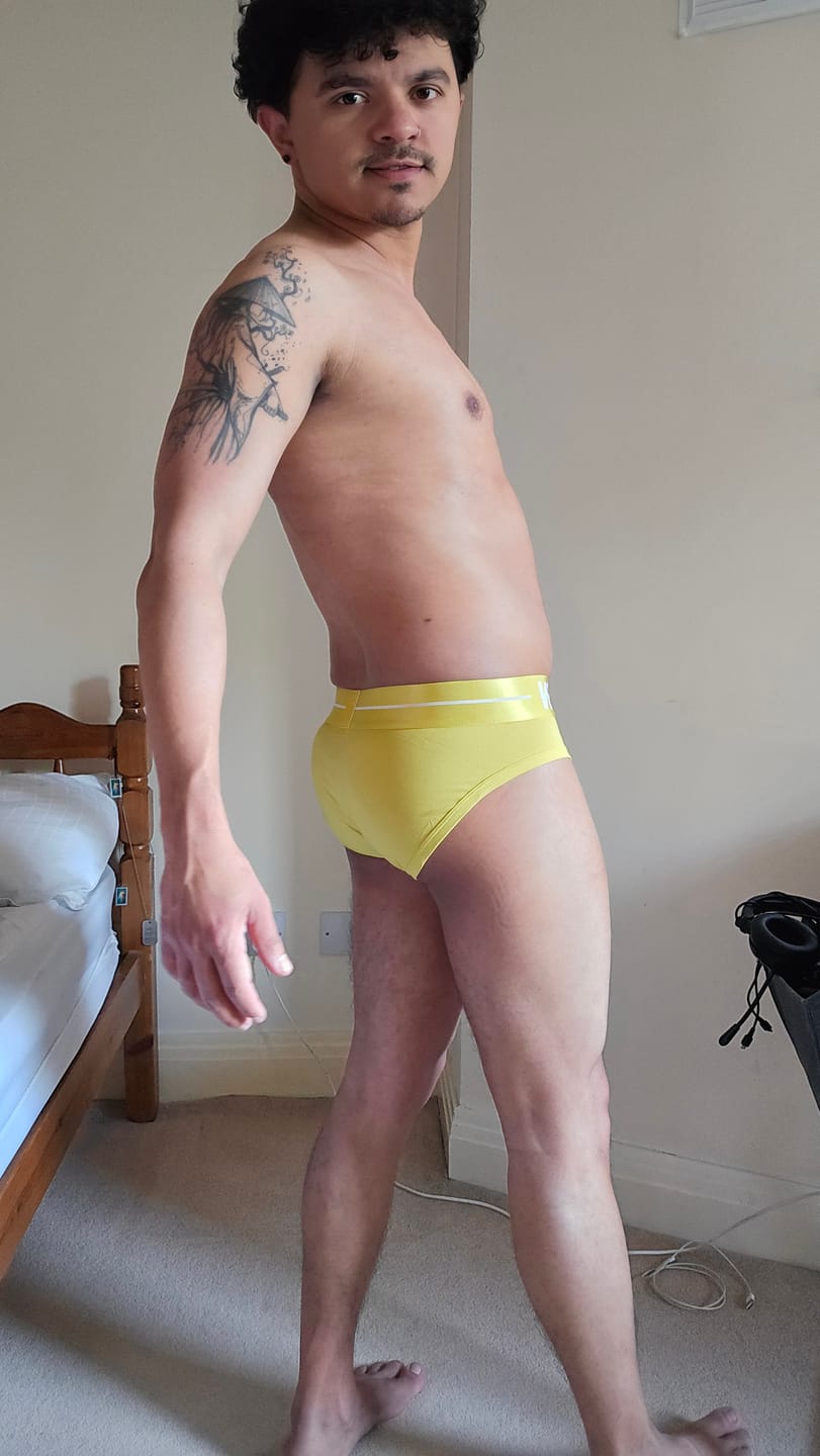 Customer photo review of LUXE Cotton Banana Yellow Briefs