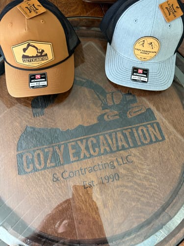 Customer photo review of Custom Leather Patch Hats Richardson 112 Laser Engraved